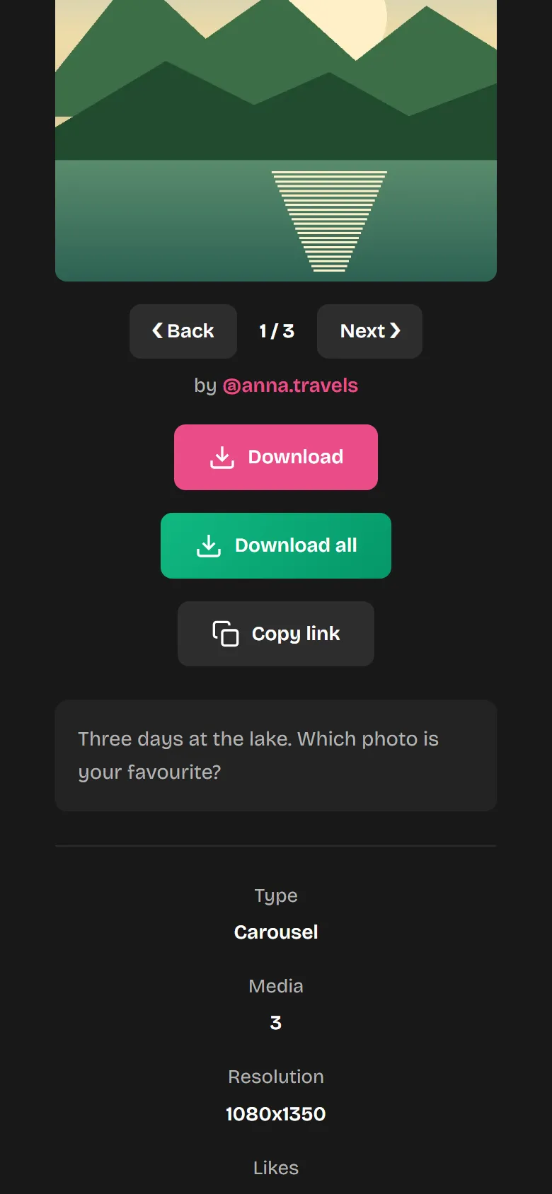 “Download” and “Download all” buttons